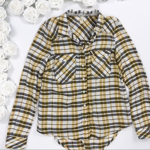Free People Yellow Flannel